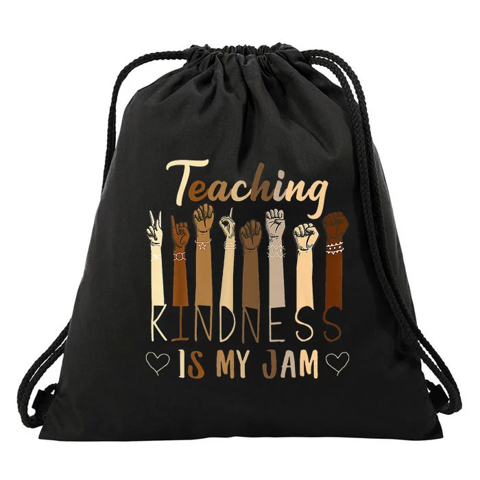 Teaching Kindness Is My Jam asd Awareness Drawstring Bag