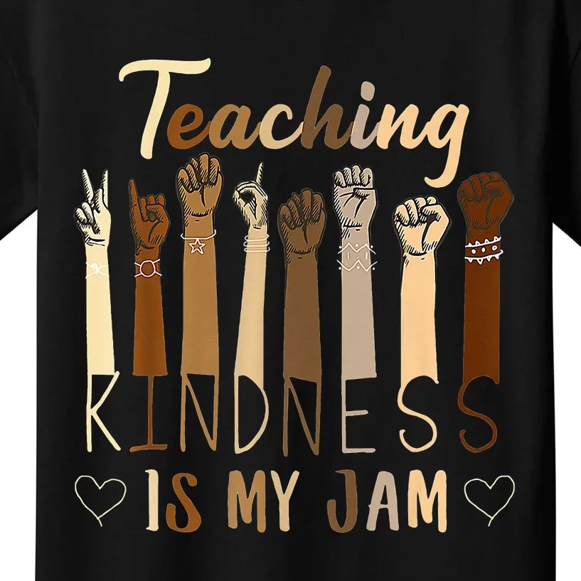 Teaching Kindness Is My Jam asd Awareness Kids T-Shirt