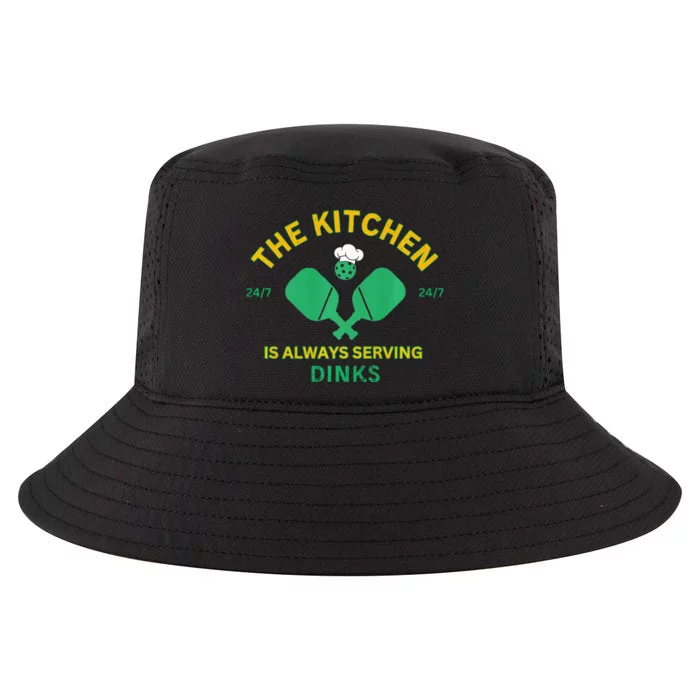 The Kitchen is Always Serving Dinks Pickleball Funny Rules Cool Comfort Performance Bucket Hat