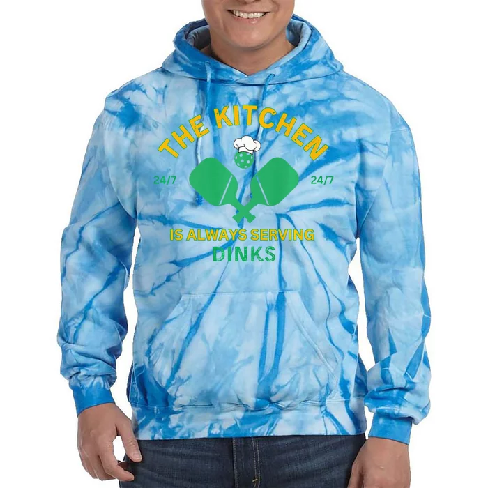 The Kitchen is Always Serving Dinks Pickleball Funny Rules Tie Dye Hoodie