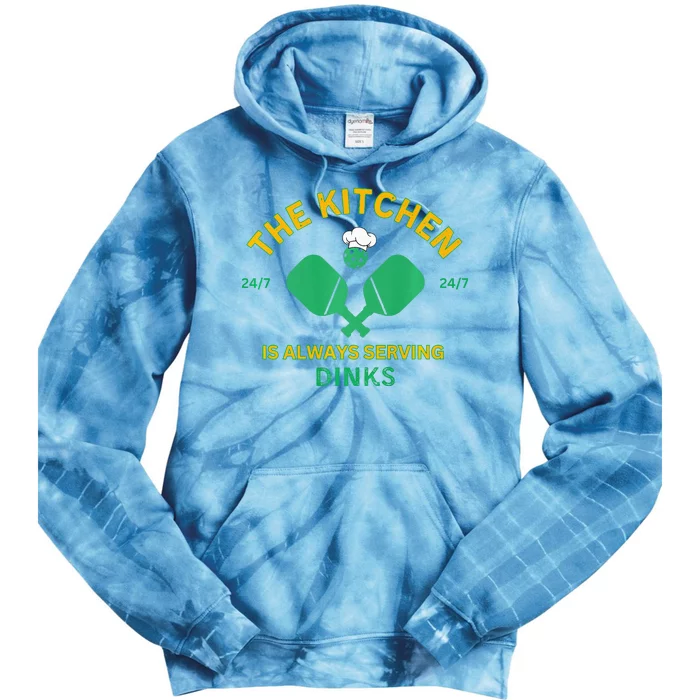 The Kitchen is Always Serving Dinks Pickleball Funny Rules Tie Dye Hoodie