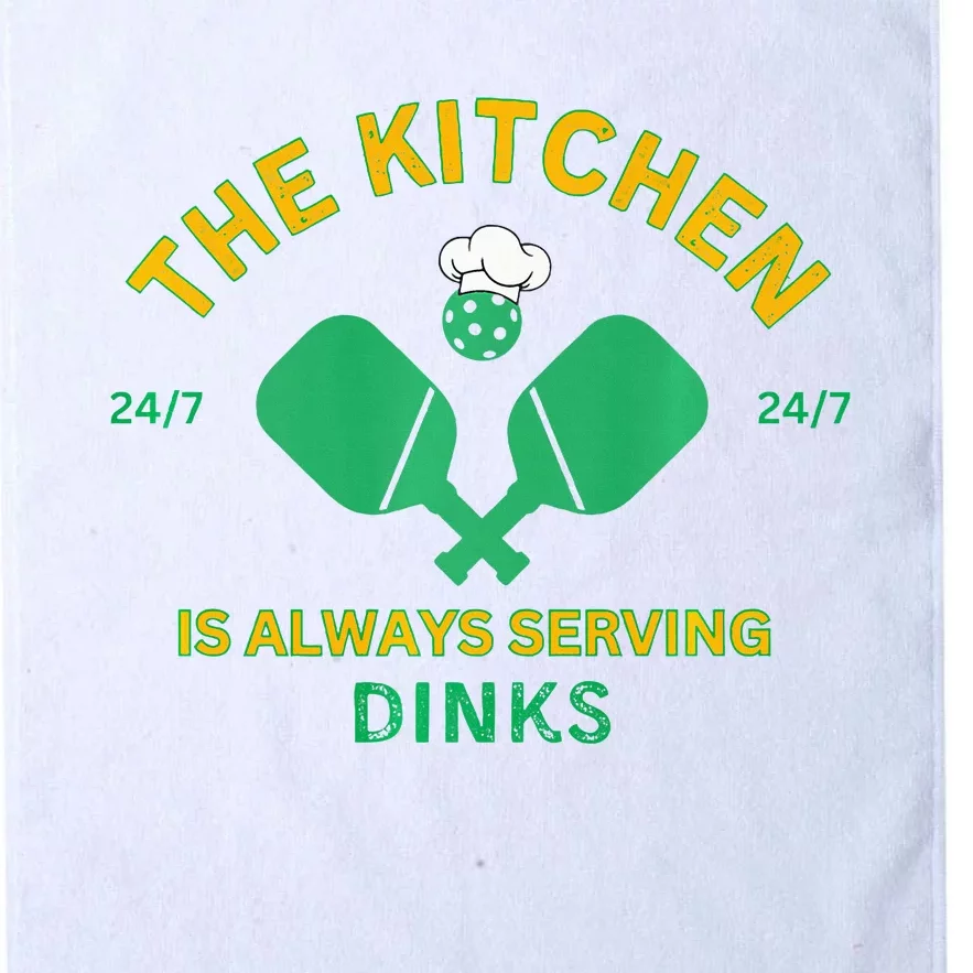 The Kitchen is Always Serving Dinks Pickleball Funny Rules Platinum Collection Golf Towel