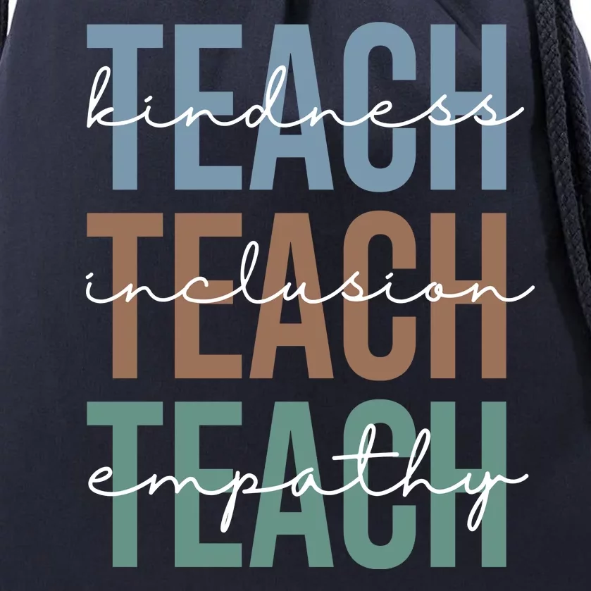 Teach Kindness Inclusion Empathy Drawstring Bag