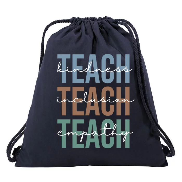 Teach Kindness Inclusion Empathy Drawstring Bag