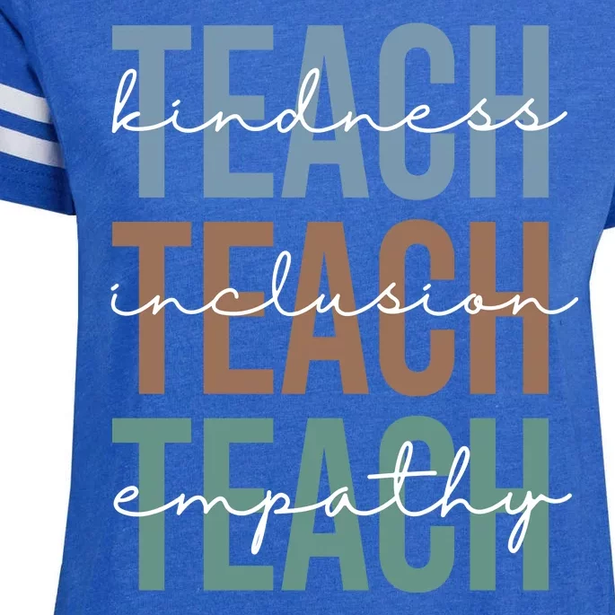 Teach Kindness Inclusion Empathy Enza Ladies Jersey Football T-Shirt