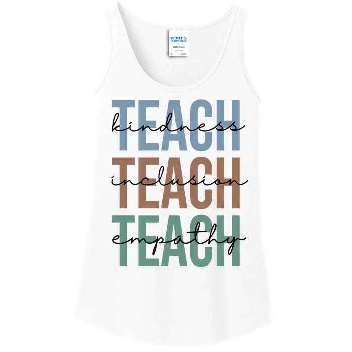 Teach Kindness Inclusion Empathy Ladies Essential Tank