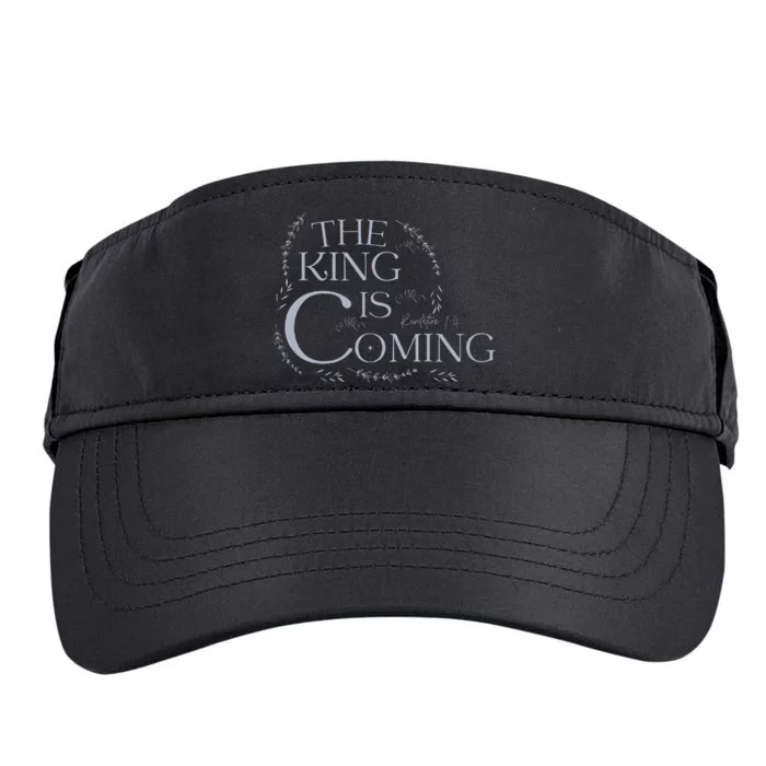 The King Is Coming Revelation 14 Christian Rapture Floral Adult Drive Performance Visor