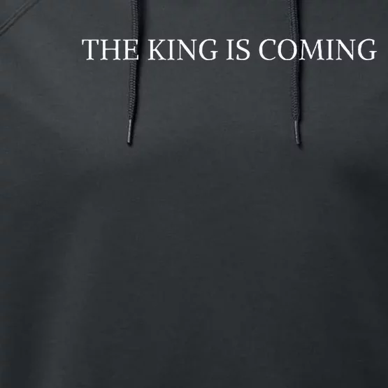 The King Is Coming Christian Faith Jesus Follower Performance Fleece Hoodie