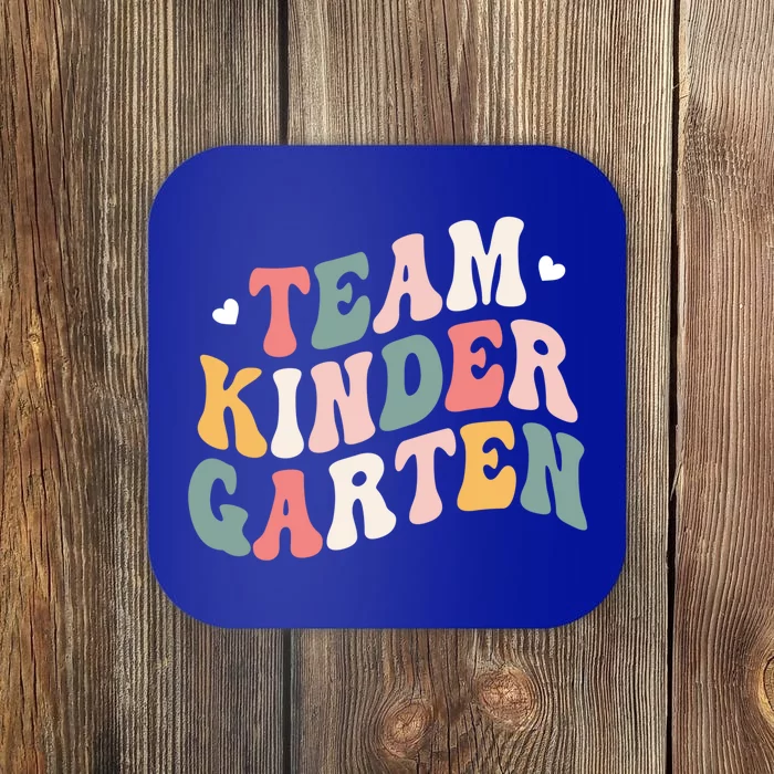 Team Kindergarten Kinder Teacher Retro First Day Of School Funny Gift Coaster