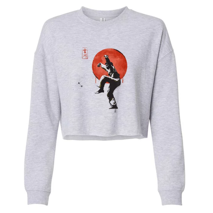 The Karate Kid Sumi Ink Crane Kick Cropped Pullover Crew