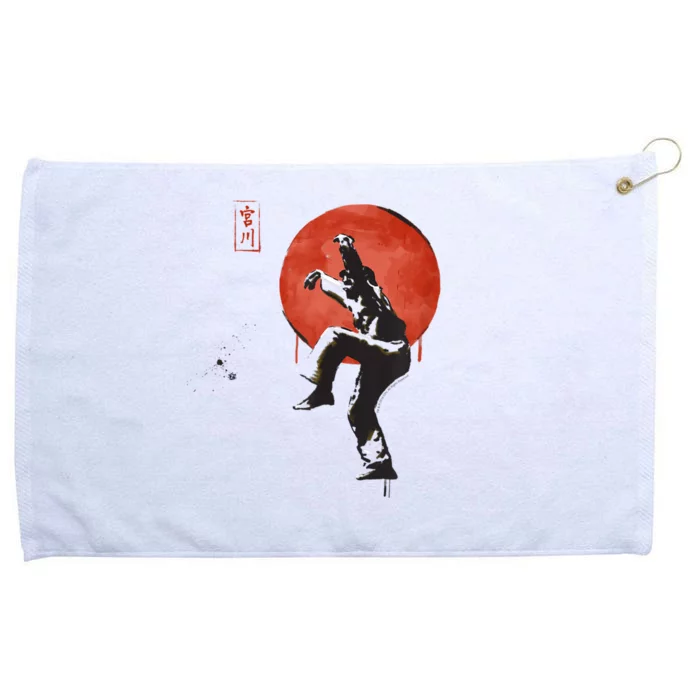 The Karate Kid Sumi Ink Crane Kick Grommeted Golf Towel