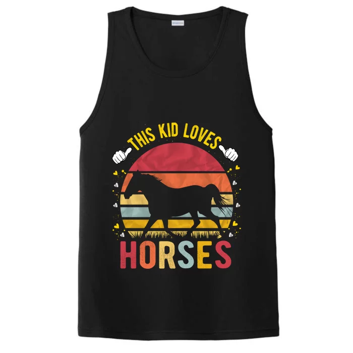 This Kid Loves Horses Boys And Girls Horse Gift Meaningful Gift Performance Tank