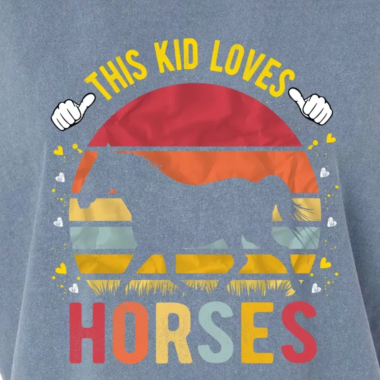 This Kid Loves Horses Boys And Girls Horse Gift Meaningful Gift Garment-Dyed Women's Muscle Tee