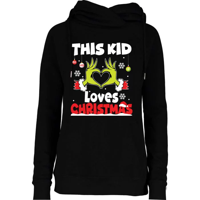 This Kids Loves Christmas Xmas Pajama Boy Girls Womens Funnel Neck Pullover Hood