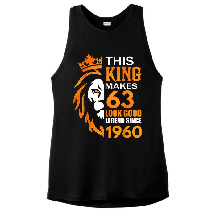 This King Makes 63 Look Good Legend Since 1960 Ladies Tri-Blend Wicking Tank