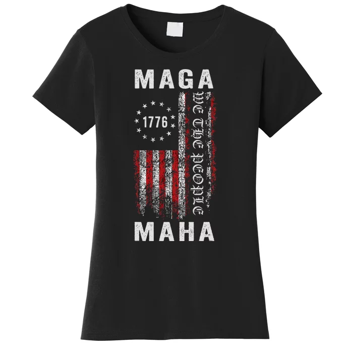 Trump Kennedy Maga Maha 2024 Flag Women's T-Shirt