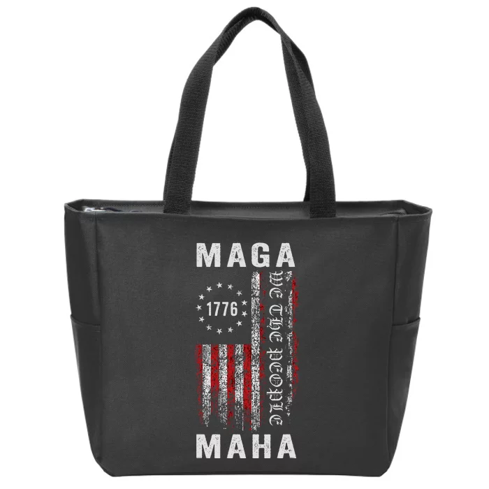 Trump Kennedy Maga Maha 2024 Flag Zip Tote Bag