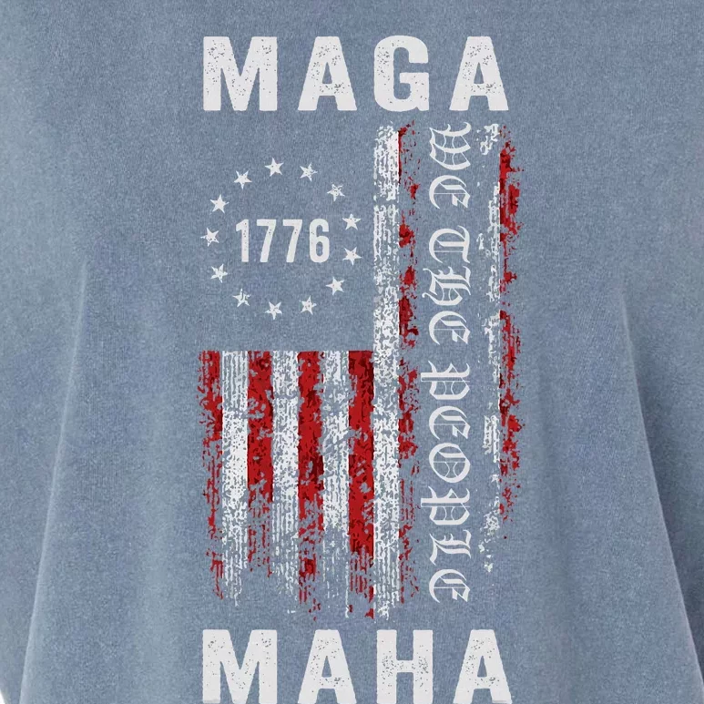 Trump Kennedy Maga Maha 2024 Flag Garment-Dyed Women's Muscle Tee