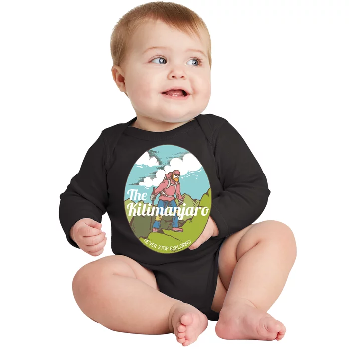 The Kilimanjaro Never Stop Exploring Baby Long Sleeve Bodysuit