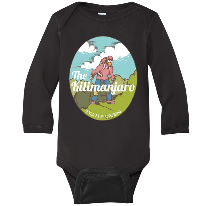 The Kilimanjaro Never Stop Exploring Baby Long Sleeve Bodysuit