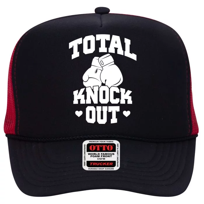 Total Knock Out Boxing Cute Gift High Crown Mesh Trucker Hat