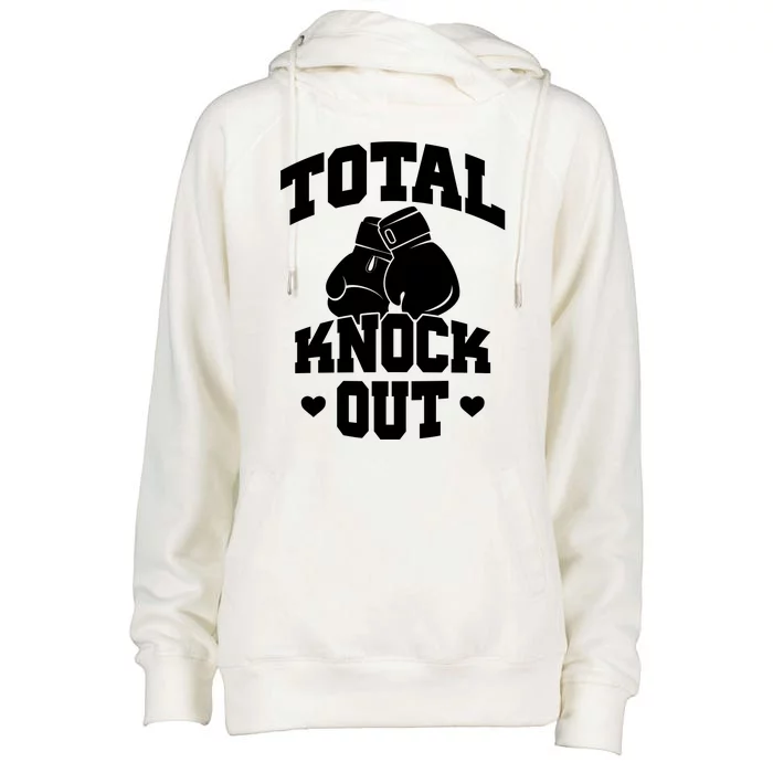 Total Knock Out Boxing Cute Gift Womens Funnel Neck Pullover Hood