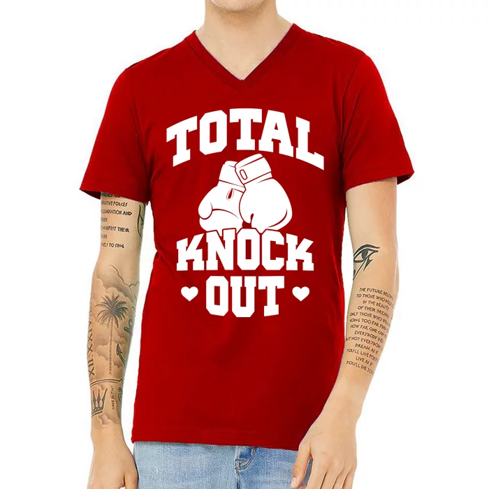 Total Knock Out Boxing Cute Gift V-Neck T-Shirt