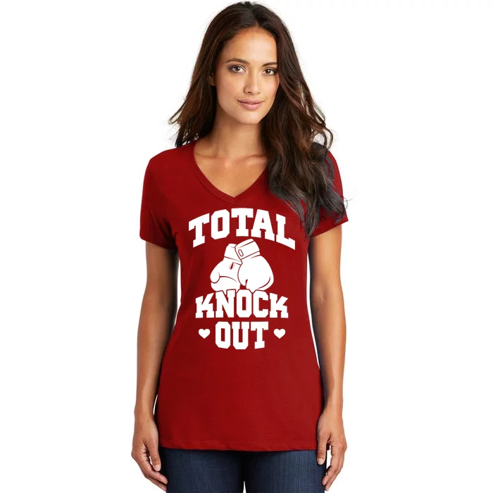 Total Knock Out Boxing Cute Gift Women's V-Neck T-Shirt