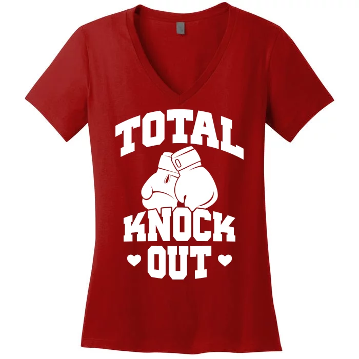 Total Knock Out Boxing Cute Gift Women's V-Neck T-Shirt