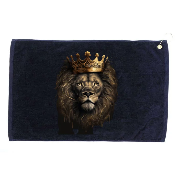 The King Of Lions Graphic Funny Gift Grommeted Golf Towel