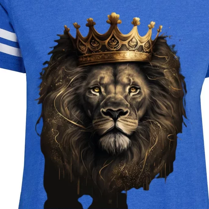 The King Of Lions Graphic Funny Gift Enza Ladies Jersey Football T-Shirt