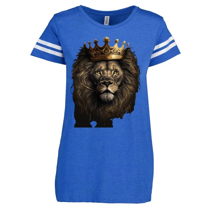 The King Of Lions Graphic Funny Gift Enza Ladies Jersey Football T-Shirt