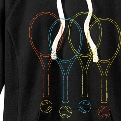 Tennis Kids Rackets Balls Cool Tennis Women's Fleece Hoodie