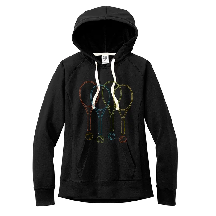 Tennis Kids Rackets Balls Cool Tennis Women's Fleece Hoodie