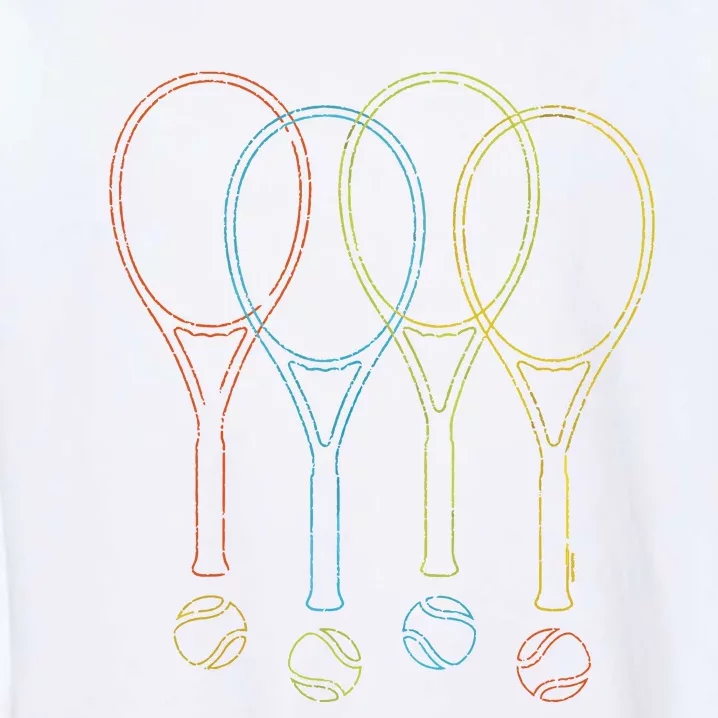 Tennis Kids Rackets Balls Cool Tennis Garment-Dyed Sweatshirt