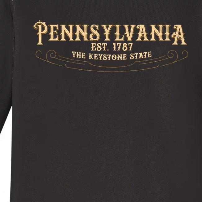 The Keystone State Pennsylvania Baby Long Sleeve Bodysuit