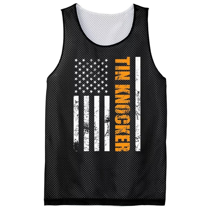 Tin Knocker Sheet Metal Worker American Vertical Mesh Reversible Basketball Jersey Tank