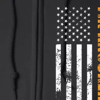 Tin Knocker Sheet Metal Worker American Vertical Flag Usa Full Zip Hoodie