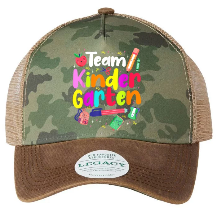 Team Kindergarten Teacher Educator Back To School Instructor Legacy Tie Dye Trucker Hat