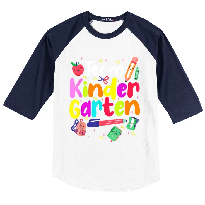 Team Kindergarten Teacher Educator Back To School Instructor Baseball Sleeve Shirt