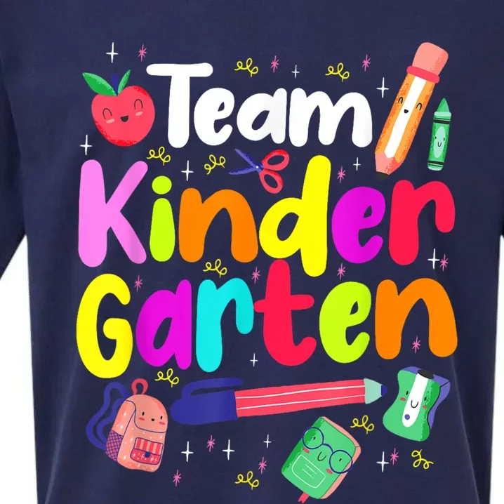 Team Kindergarten Teacher Educator Back To School Instructor Sueded Cloud Jersey T-Shirt