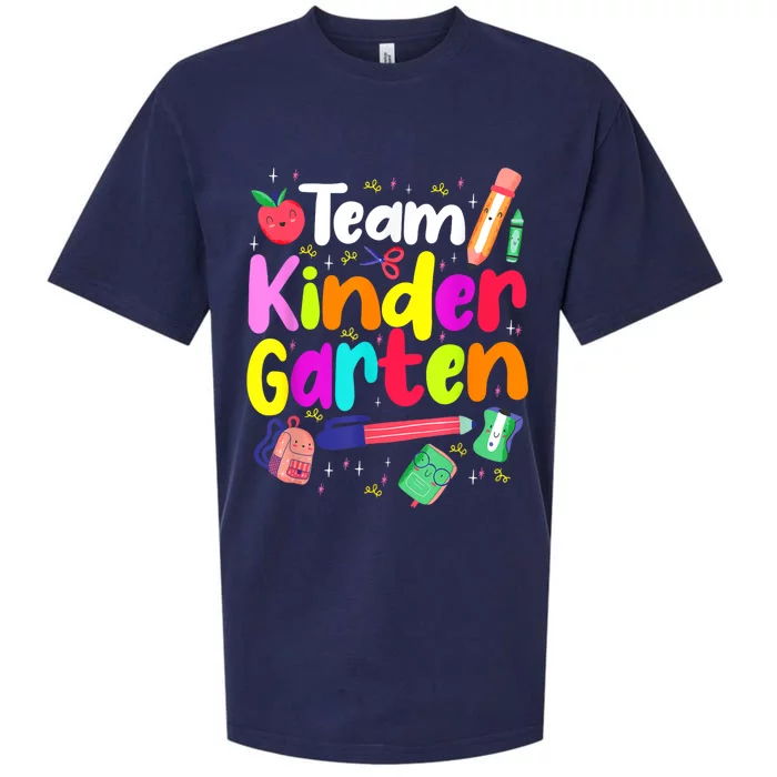 Team Kindergarten Teacher Educator Back To School Instructor Sueded Cloud Jersey T-Shirt