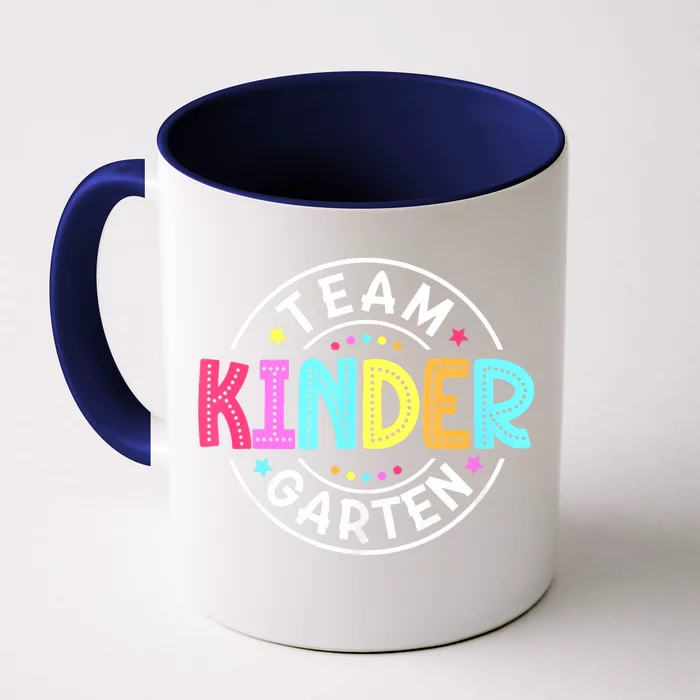 Team Kindergarten Teacher Back To School Kindergarten Squad Front & Back Coffee Mug