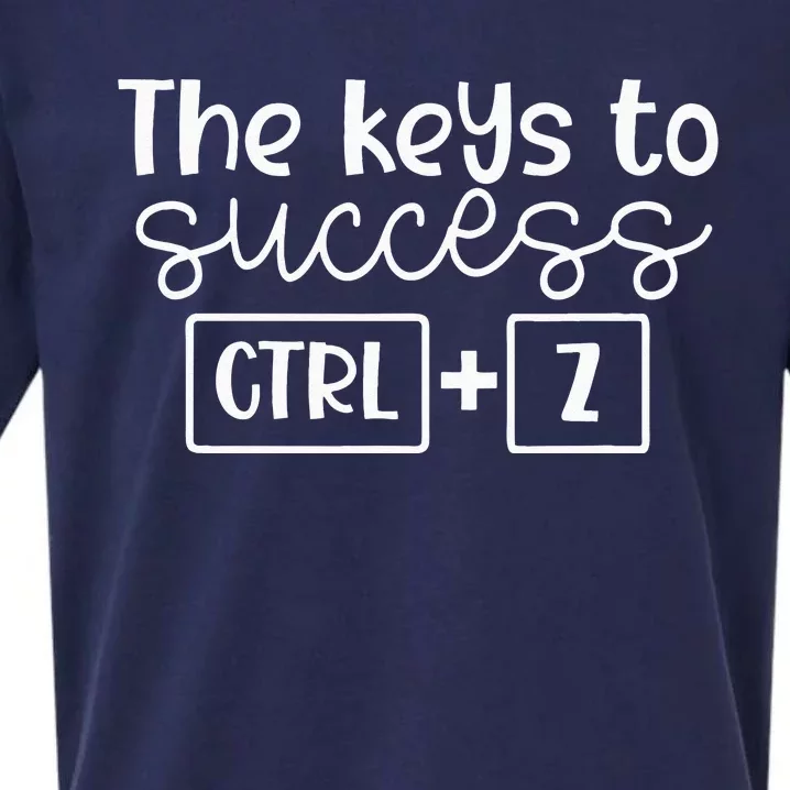 The Keys To Success Ctrl + Z Funny Technology Teacher Gift Sueded Cloud Jersey T-Shirt