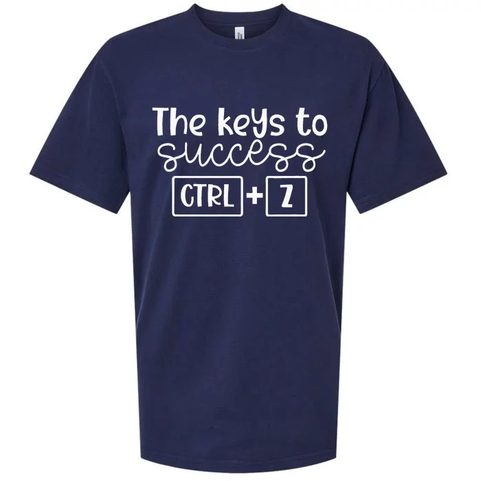 The Keys To Success Ctrl + Z Funny Technology Teacher Gift Sueded Cloud Jersey T-Shirt