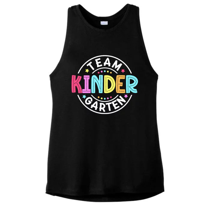 Team Kindergarten Teacher Back To School Kindergarten Squad Ladies Tri-Blend Wicking Tank