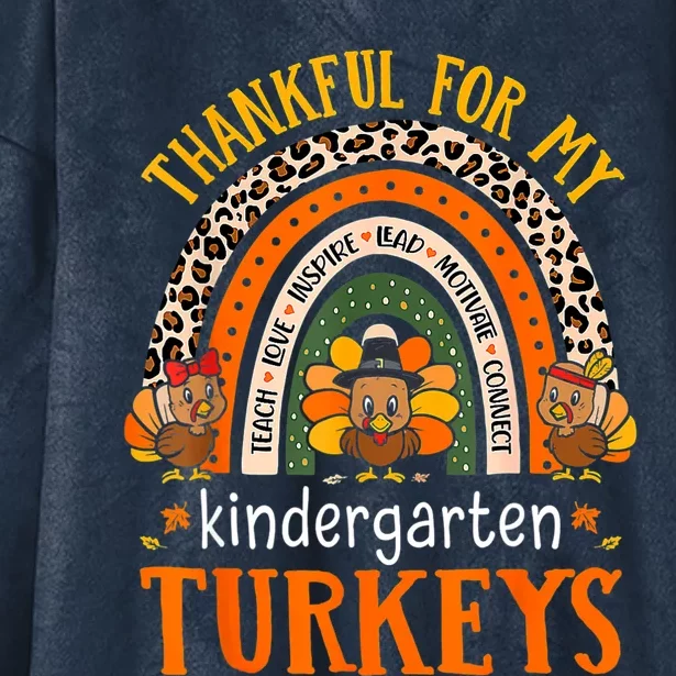 Thankful Kindergarten Teacher Student Thanksgiving Turkeys Hooded Wearable Blanket