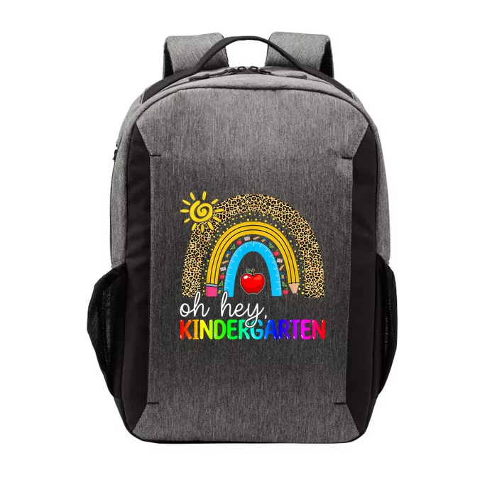 Team Kinder Teacher Rainbow Leopard Oh Hey Kindergarten Gift Vector Backpack