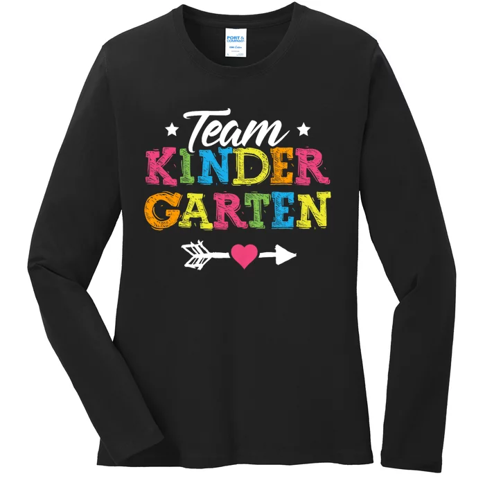 Team Kindergarten Teacher Student Back To School Ladies Long Sleeve Shirt