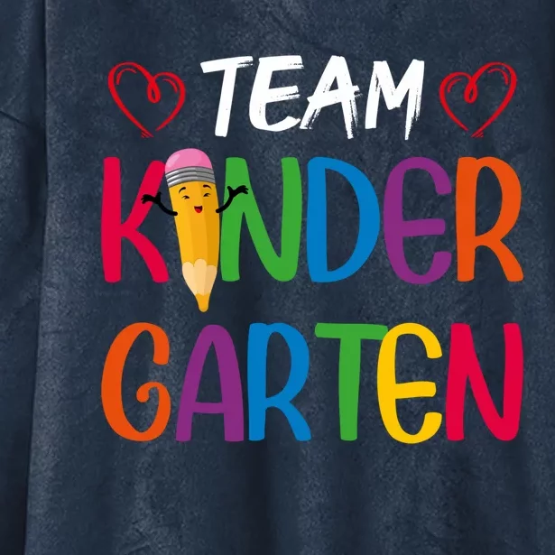 Team Kindergarten Teachers Funny Kindergarten Teacher Gift Hooded Wearable Blanket